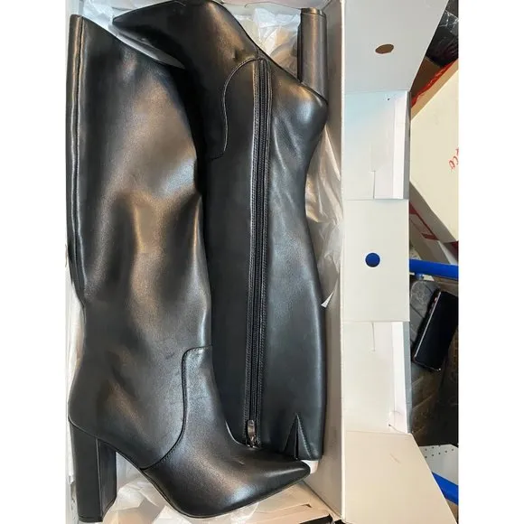 NINE WEST Danee Women’s Solid Pointed Toe Knee-High Boots Black Size 7.5M NWD
