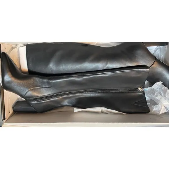 NINE WEST Danee Women’s Solid Pointed Toe Knee-High Boots Black Size 7.5M NWD
