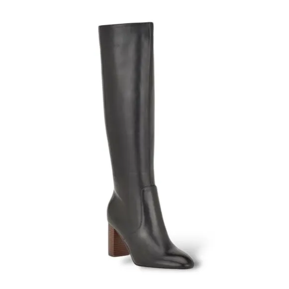 Nine West Stacked Block Heel Black Dress Boots Wm Sz 9 NWT