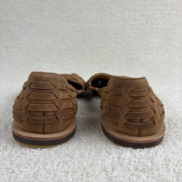 Nisolo Shoes Mens 10.5 Brown Huarache Leather Breathable Slip On Loafer Flats