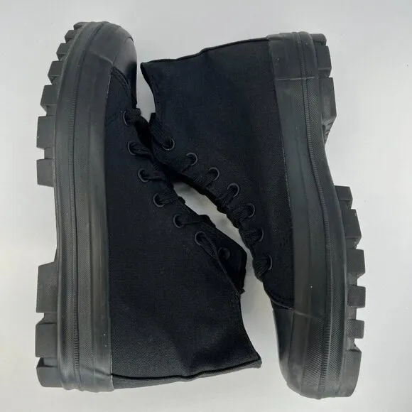 No Bo Womens WMNB42AC013L Black Platform Lace Up High-Top Size 10 Sneakers