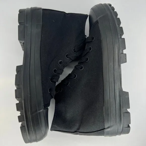 No Bo Womens WMNB42AC013L Black Platform Lace Up High-Top Size 10 Sneakers
