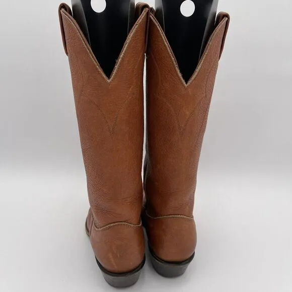 Nocona Size 5E‎ Wide Brown Leather Western Cowboy Boots Style M8840 Embroidered
