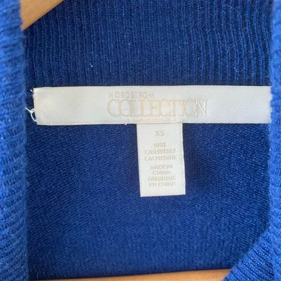 Nordstrom Collection Cobalt Blue Turtleneck Cashmere Sweater XS