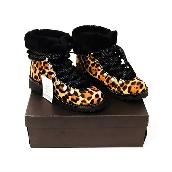 NWB J. Crew NORDIC Leopard CALF Hair HIKER Boots