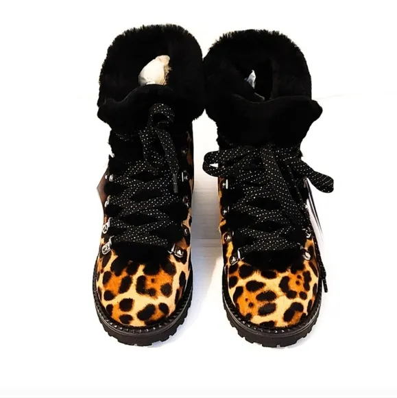 NWB J. Crew NORDIC Leopard CALF Hair HIKER Boots