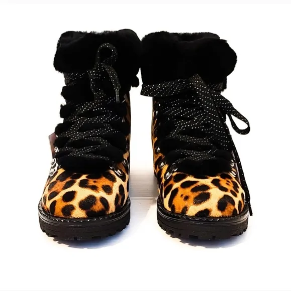 NWB J. Crew NORDIC Leopard CALF Hair HIKER Boots