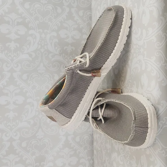 NWOB 'HEY DUDE' Wally Eco Sox Desert Brown Sz 11 Linen Men's Slip- On Loafer