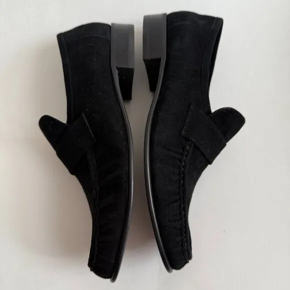 NWOB Jeffrey Campbell Societies Black Suede Women's Heeled Loafer Size 8