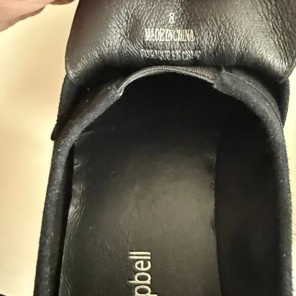 NWOB Jeffrey Campbell Societies Black Suede Women's Heeled Loafer Size 8
