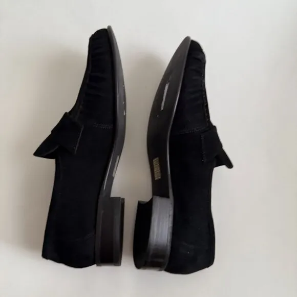 NWOB Jeffrey Campbell Societies Black Suede Women's Heeled Loafer Size 8
