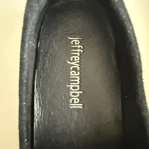 NWOB Jeffrey Campbell Societies Black Suede Women's Heeled Loafer Size 8
