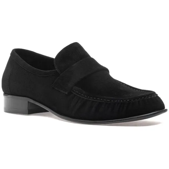 NWOB Jeffrey Campbell Societies Black Suede Women's Heeled Loafer Size 8