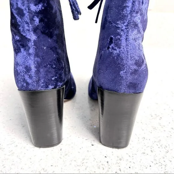 NWOB Rebecca Minkoff Bojana Too Velvet Booties in Royal Blue 6