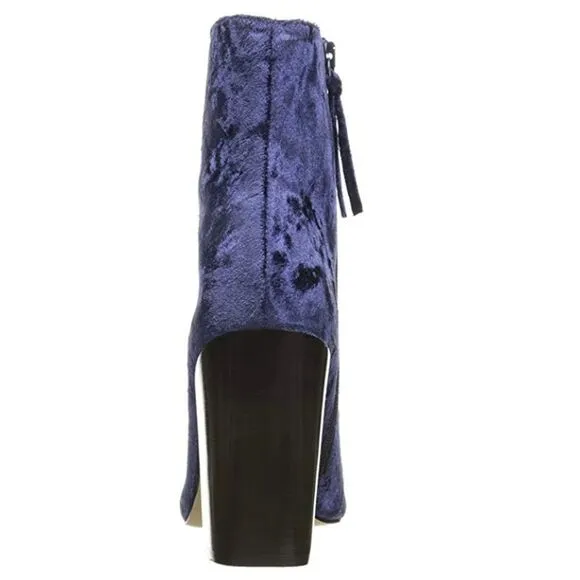 NWOB Rebecca Minkoff Bojana Too Velvet Booties in Royal Blue 6