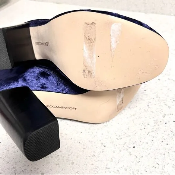 NWOB Rebecca Minkoff Bojana Too Velvet Booties in Royal Blue 6