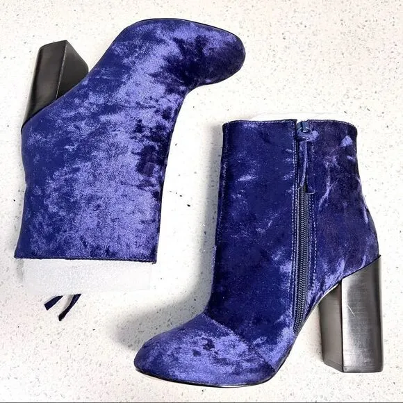 NWOB Rebecca Minkoff Bojana Too Velvet Booties in Royal Blue 6