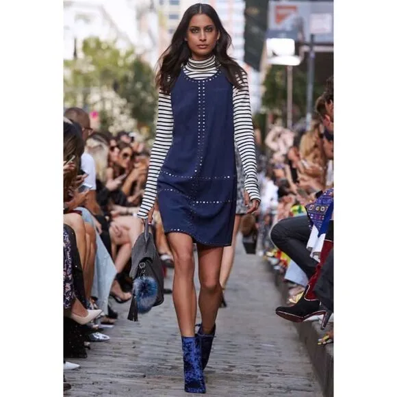 NWOB Rebecca Minkoff Bojana Too Velvet Booties in Royal Blue 6