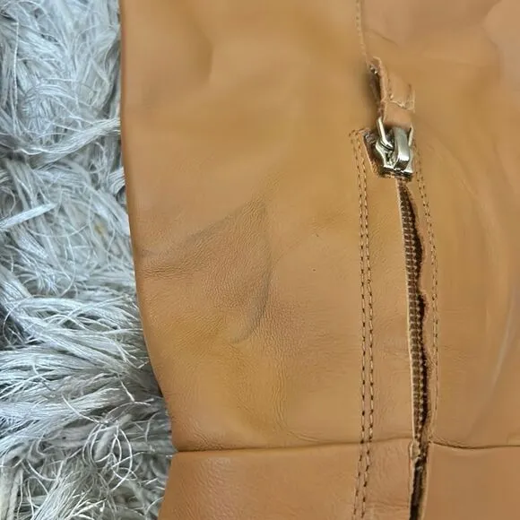 NWOB Sam Edelman Wade Wide Calf Leather Knee-High Boots in Caramel $250 size 6.5