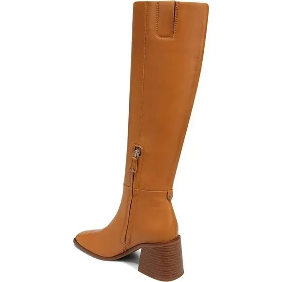 NWOB Sam Edelman Wade Wide Calf Leather Knee-High Boots in Caramel $250 size 6.5