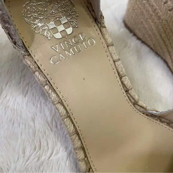 Nwob Vince Camuto Python Animal Print Leather Wedge Espadrilles Size 8.5