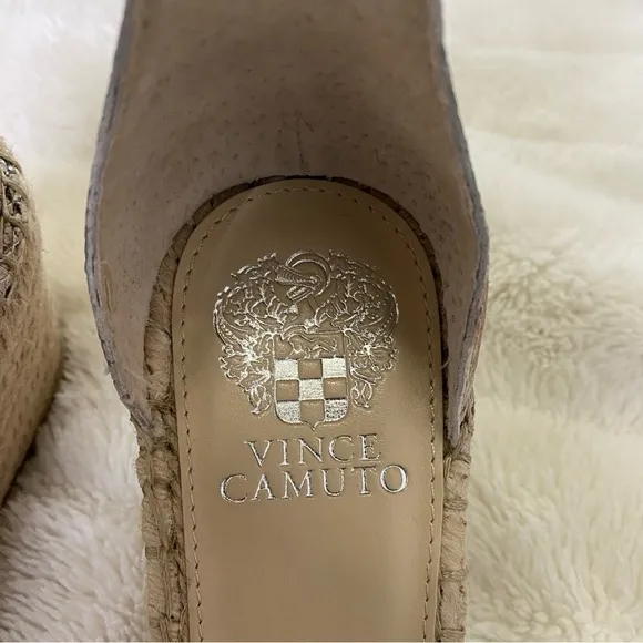 Nwob Vince Camuto Python Animal Print Leather Wedge Espadrilles Size 8.5