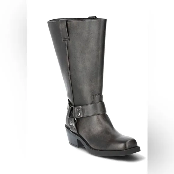 NWOB Women's Moto Hardware Boots-Faux leather