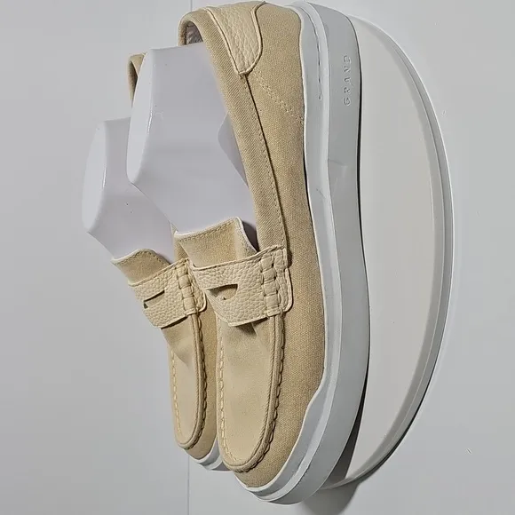 NWOT Cole Haan Grandseries Grandpro Rally Penny Loafer Sneaker Cream White 10