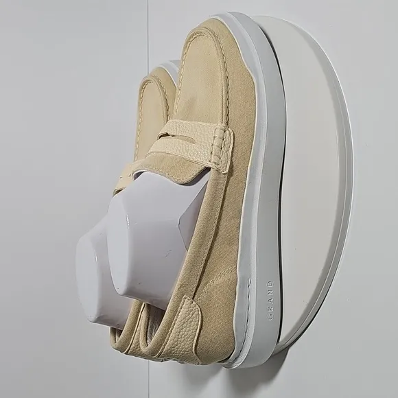 NWOT Cole Haan Grandseries Grandpro Rally Penny Loafer Sneaker Cream White 10