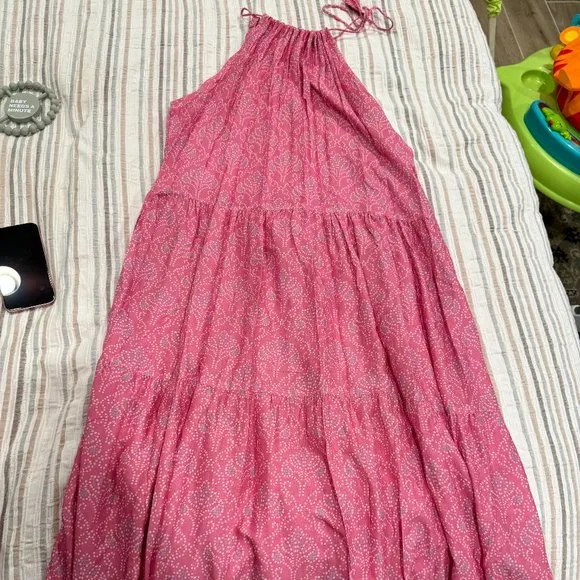 [NWOT] Naudic Olympia Maxi Dali Pink Long Tiered Flowy Dress - Size S