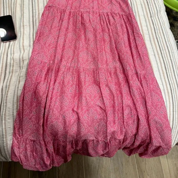 [NWOT] Naudic Olympia Maxi Dali Pink Long Tiered Flowy Dress - Size S