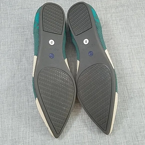NWOT Rothy's The Point Moroccan green Point Toe Flats women's sz 8