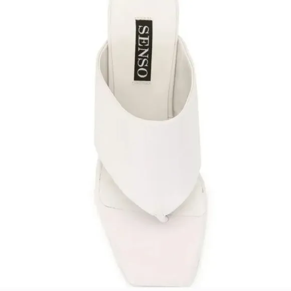 NWOT Senso Ninah Thong Toe Slide Mule Heel Sandal, EU 41 (US 10), White