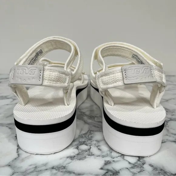 NWOT Teva Women's Mesh Flatform Velcro Platform Sandals in White Size 11