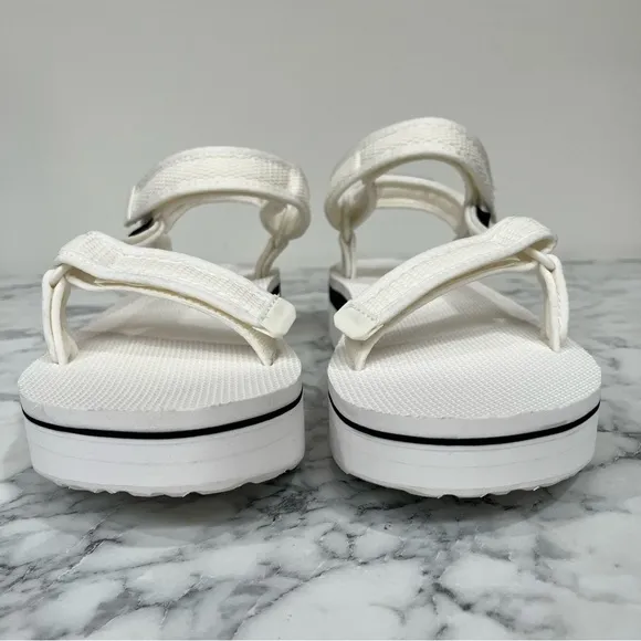 NWOT Teva Women's Mesh Flatform Velcro Platform Sandals in White Size 11