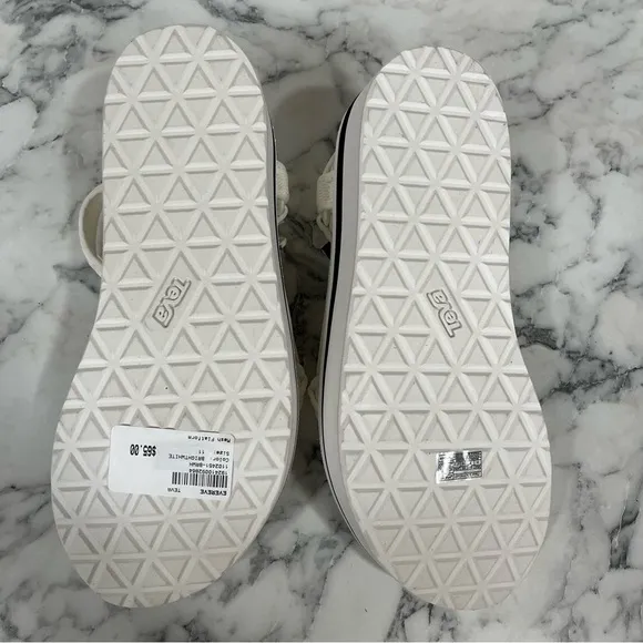 NWOT Teva Women's Mesh Flatform Velcro Platform Sandals in White Size 11
