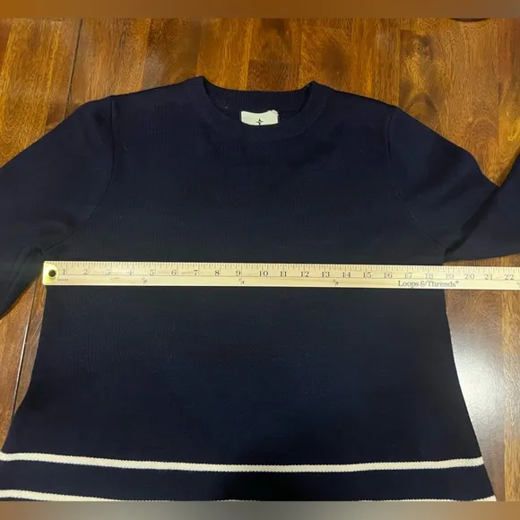NWOT! Tuckernuck | Olympia Knit Crewneck Sweater | Navy   White Stripes | XS