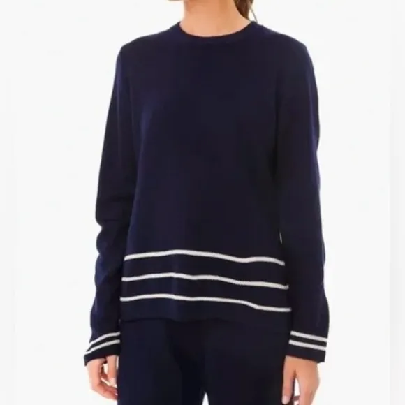 NWOT! Tuckernuck | Olympia Knit Crewneck Sweater | Navy   White Stripes | XS