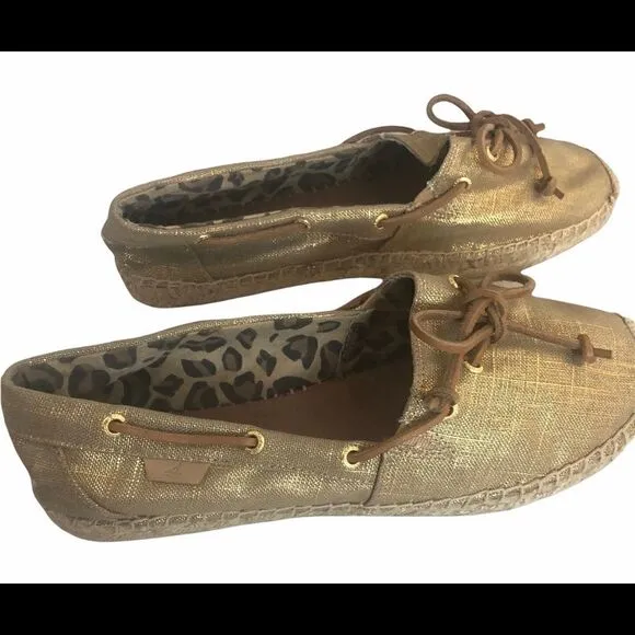 NWOT Women’s Gold Sperry Top Sider Espadrilles Size 10M