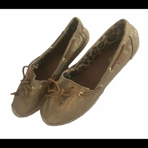 NWOT Women’s Gold Sperry Top Sider Espadrilles Size 10M