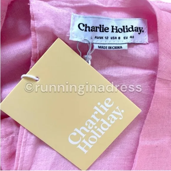NWT Charlie Holiday Flores Midi Dress In Color Candy Pink Size 8