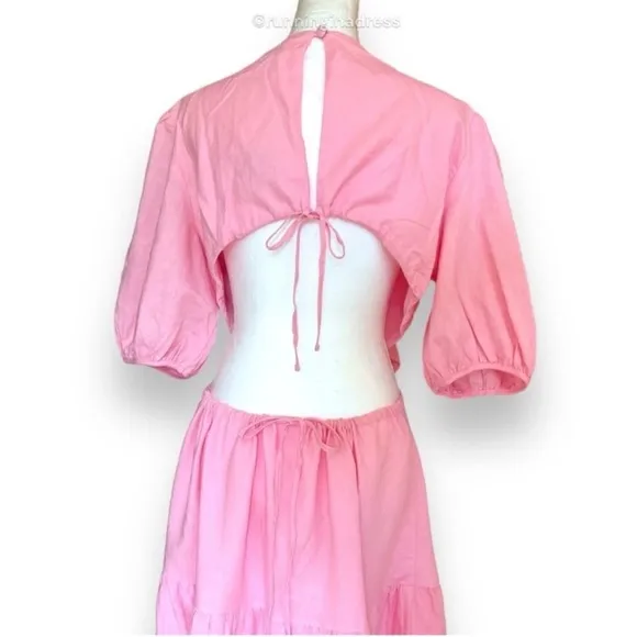 NWT Charlie Holiday Flores Midi Dress In Color Candy Pink Size 8