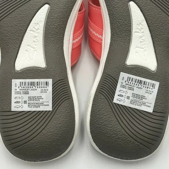NWT Clarks Cloudsteppers Brinkley Jazz Coral Ombre Comfort Sandals Womens Size 6