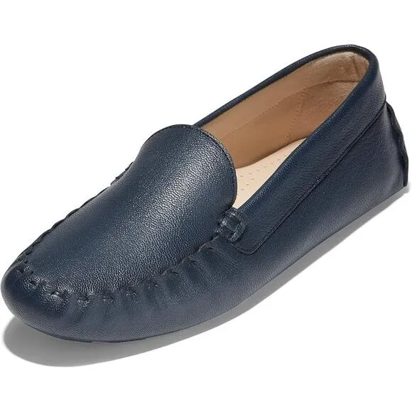NWT Cole Haan Women's Evelyn Leather Driving Loafers ,Navy-Size 9.5