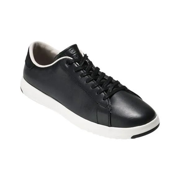 NWT Cole Haan Women's GrandPro Tennis Leather Lace OX Sneaker,Black/White-Size 8