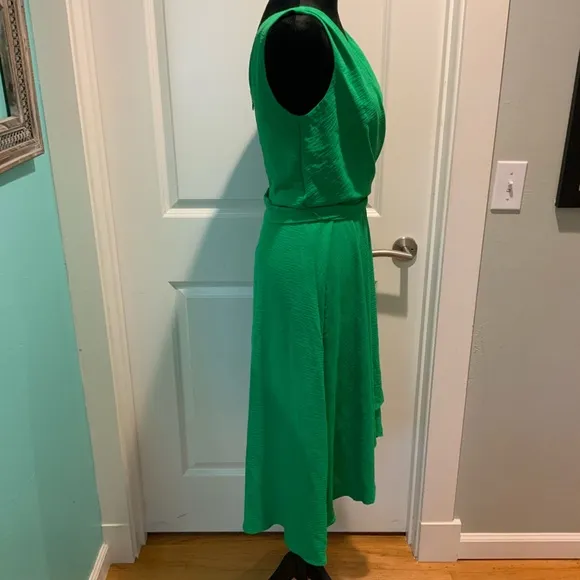 NWT DKNY green apple drapey high low dress - 4 or 8