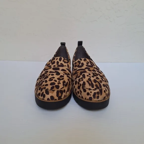 NWT Dr. Scholl's Webster loafers leopard print vegan suede comfy preppy slip on