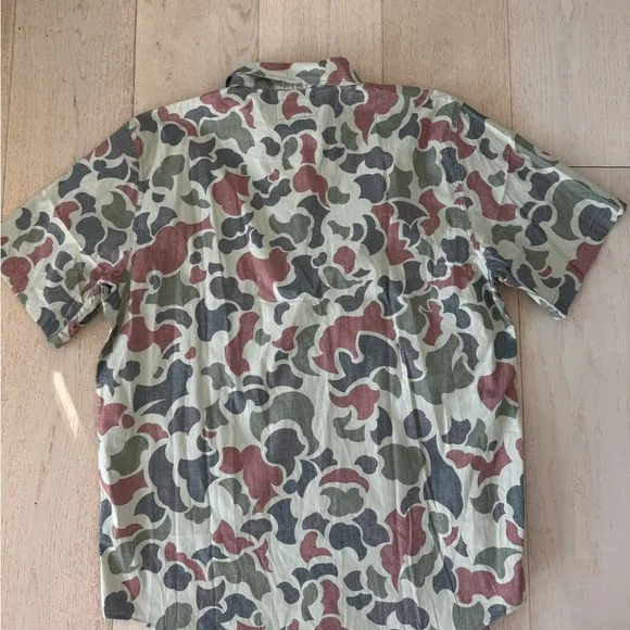 NWT FILSON  Twin Lakes Sport Shirt L Camo Shrub Beige Gray Pale SS