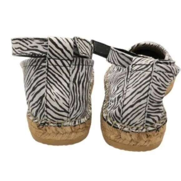 NWT Free People Black &amp; Grey Zebra Print Bohemian Espadrilles EU38/US8