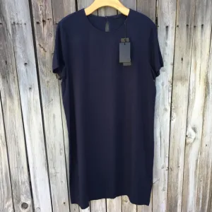 NWT Jenni Kayne Palmer Crepe Tee Shirt Dress Viscose Navy Blue L